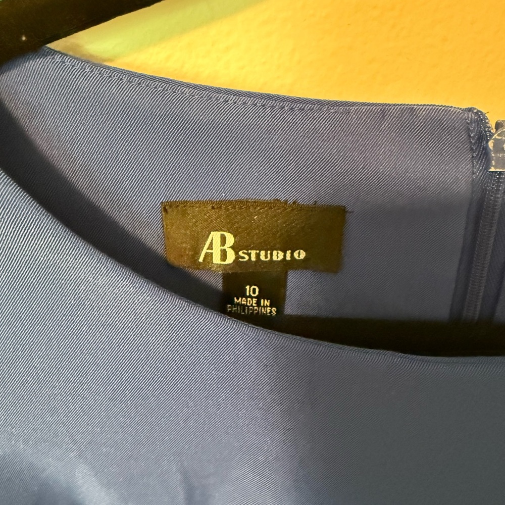 AB Studio Blue Sleeveless Sheath Dress Size 10 EUC - Picture 2 of 4